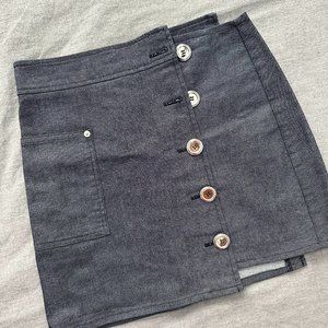 Asymmetrical Dark Blue Denim Skirt S